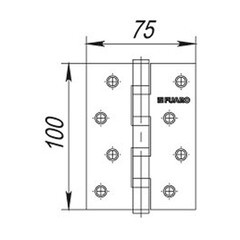 Петля Fuaro карточная универсальная неразъемная 100х75 мм хром - фото 2