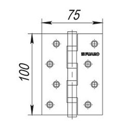 Петля Fuaro карточная универсальная неразъемная 100х75 мм латунь - фото 4