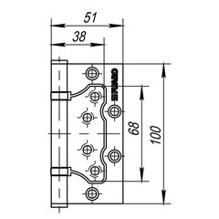 Петля Fuaro бабочка универсальная неразъемная 100х75 мм медь - фото 4