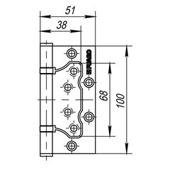 Петля Fuaro бабочка универсальная неразъемная 100х75 мм латунь - фото 3