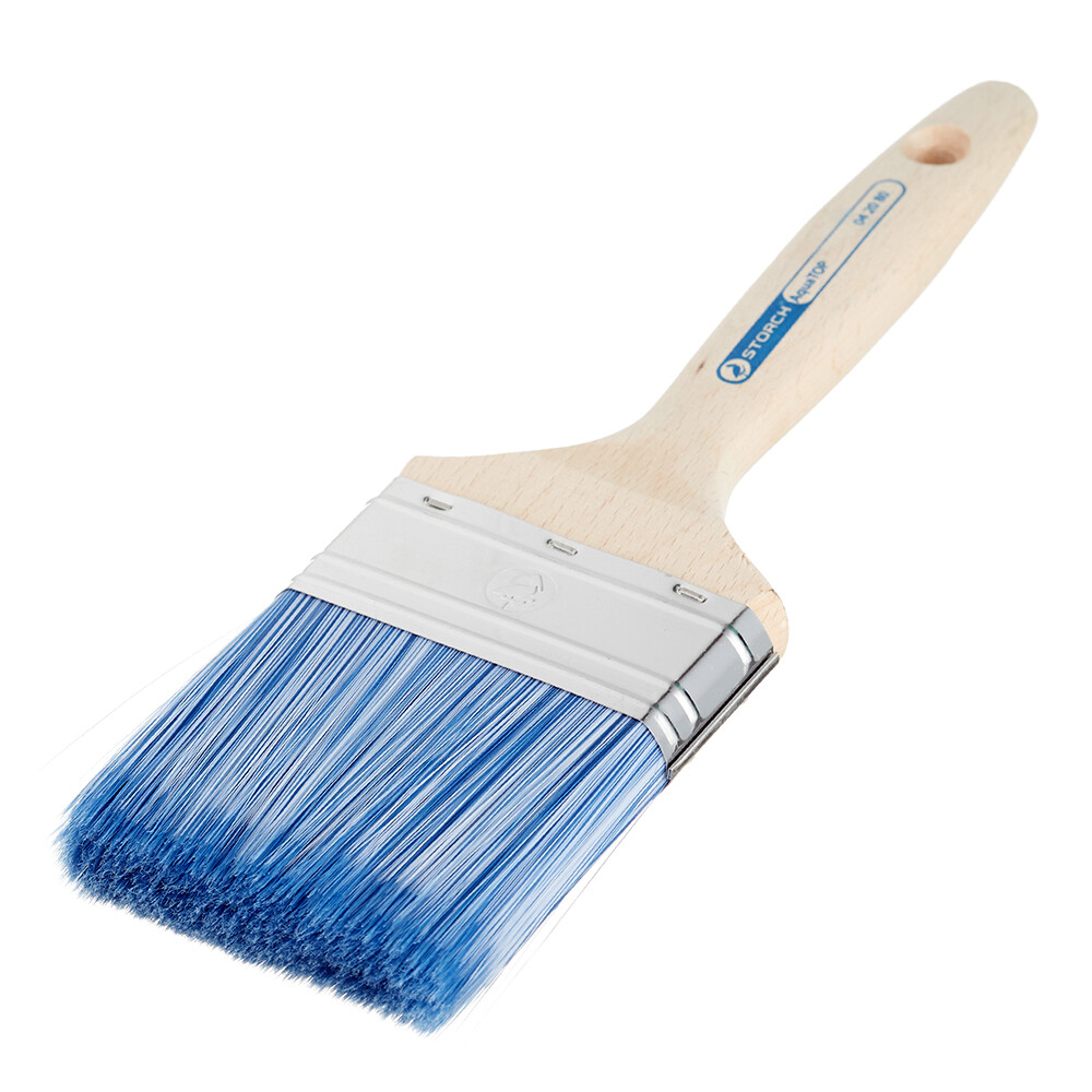 Изображение товара Кисть плоская искусственная щетина деревянная ручка Storch AquaTop 80х19 мм для красок на водной основе Изображение товара Кисть плоская искусственная щетина деревянная ручка Storch AquaTop 80х19 мм для красок на водной основе