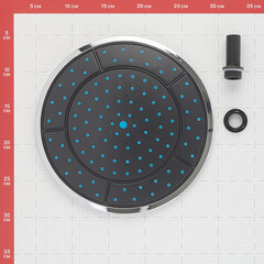 Лейка для верхнего душа Erlit d240 мм 1 режим пластик черная (9911088002) - фото 3