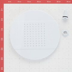 Лейка для верхнего душа Erlit d250 мм 1 режим пластик белая (9911088003) - фото 3