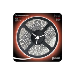 Лента светодиодная Gauss LED 4,8 Вт красный свет 12 В 5 м (2835/60-SMdDC)