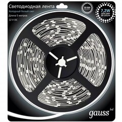 Лента светодиодная Gauss LED 7,2 Вт 12 В 5 м (5050-30-SMdDC)