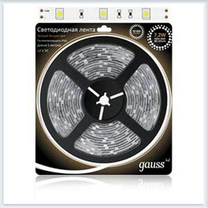 Лента светодиодная Gauss LED 9,6 Вт 12 В IP66 5 м (2835/120-SMdDC ...