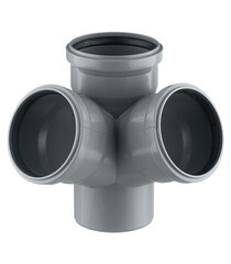 Изображение товара Крестовина Ostendorf HTED d110х110х110 мм 67° пластиковая двухплоскостная для внутренней канализации (115920)