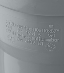 Крестовина Ostendorf HTED d110х110х110 мм 67° пластиковая двухплоскостная для внутренней канализации (115920) - фото 4