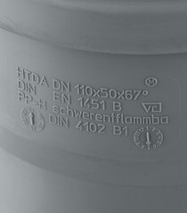 Крестовина Ostendorf HTDA d110х50х50 мм 67° пластиковая одноплоскостная для внутренней канализации (115910) - фото 3