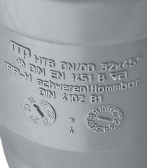 Отвод Ostendorf НТВ d32 мм 45° пластиковый для внутренней канализации (110120) - фото 2