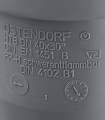 Отвод Ostendorf НТВ d40 мм 30° пластиковый для внутренней канализации (111110) - фото 4