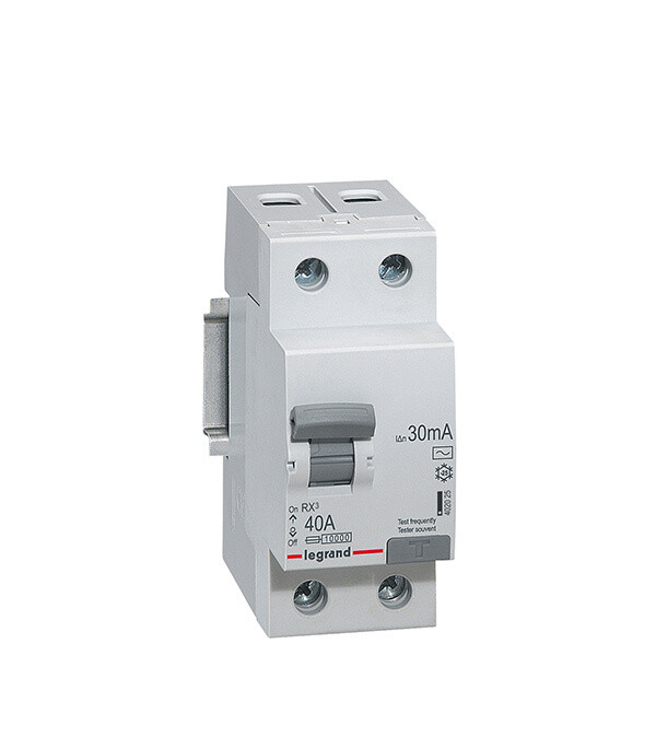 Изображение товара УЗО Legrand RX3 40А 1P+N тип AC 30 мА 10 кА Франция для защиты электросетей