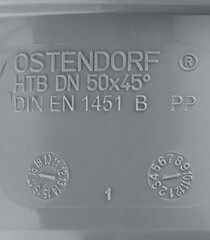 Отвод Ostendorf HTB d50 мм 45° пластиковый для внутренней канализации (112120) - фото 11