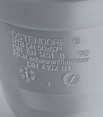 Отвод Ostendorf HTB d50 мм 67° пластиковый для внутренней канализации (112130) - фото 10