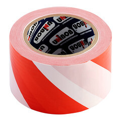 Лента сигнальная Unibob красно-белые полоски 70 мм 150 м - фото 2