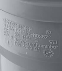 Тройник Ostendorf HTEA d110 мм 67° пластиковый для внутренней канализации (115300) - фото 2