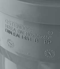 Тройник Ostendorf HTEA d110х50 мм 45° пластиковый для внутренней канализации (115220) - фото 3