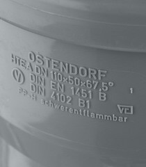 Тройник Ostendorf HTEA d110х50 мм 67° пластиковый для внутренней канализации (115320) - фото 3