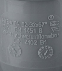 Тройник Ostendorf HTEA d32 мм 67° пластиковый для внутренней канализации (110300) - фото 4