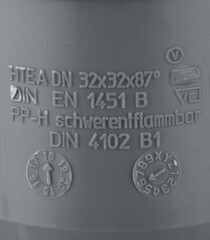 Тройник Ostendorf HTEA d32 мм 87° пластиковый для внутренней канализации (110400) - фото 3