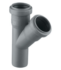 Тройник Ostendorf HTEA d40 мм 45° пластиковый для внутренней канализации (111200) - фото 1