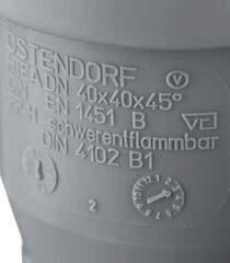 Тройник Ostendorf HTEA d40 мм 45° пластиковый для внутренней канализации (111200) - фото 3