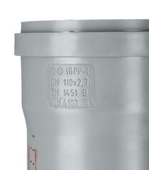 Труба канализационная Ostendorf HTEM d110x1000 мм пластиковая для внутренней канализации (115040) - фото 2