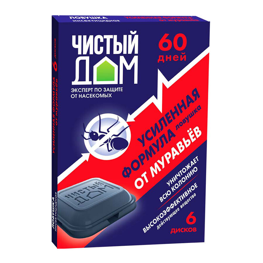 Изображение товара Средство для защиты от муравьев ловушка усиленного действия Чистый дом (6 шт.)