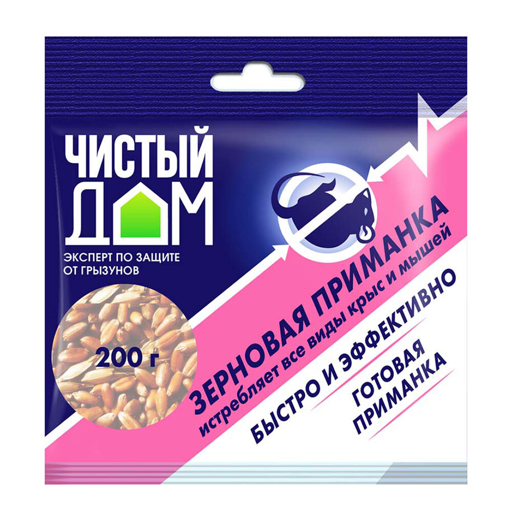 Изображение товара Средство для защиты от крыс и мышей приманка зерновая Чистый дом 200 г