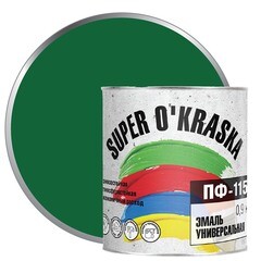 0006802 Эмаль ПФ-115 super okraska Зеленый 0,9кг