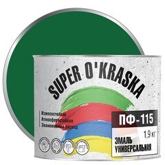 0006803 Эмаль ПФ-115 super okraska Зеленый 1,9кг