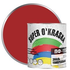 0006806 Эмаль ПФ-115 super okraska Красный 0,9кг