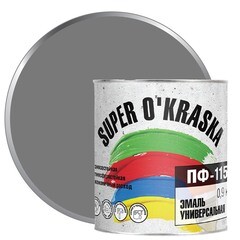 0006810 Эмаль ПФ-115 super okraska Серый 0,9кг