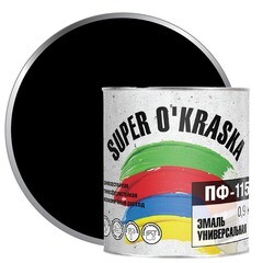 0006816 Эмаль ПФ-115 super okraska Черный 0,9кг