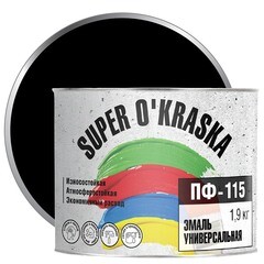 0006817 Эмаль ПФ-115 super okraska Черный 1,9кг
