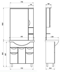 Зеркальный шкаф АСБ-Мебель Мессина 80х106х18 см с подсветкой белый - фото 4