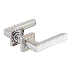 Ручка дверная Punto Mars квадратная розетка матовый никель/белый - фото 4