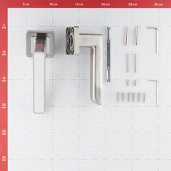 Ручка дверная Punto Mars квадратная розетка матовый никель/белый - фото 3