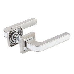 Ручка дверная Punto Nova квадратная розетка матовый никель/белый - фото 2