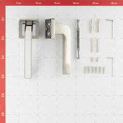 Ручка дверная Punto Nova квадратная розетка матовый никель/белый - фото 4