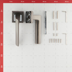 Ручка дверная Punto Blade квадратная розетка графит/хром - фото 5