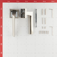 Ручка дверная Punto Blade квадратная розетка матовый никель/хром - фото 3