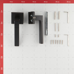 Ручка дверная Punto Style квадратная розетка черная - фото 2