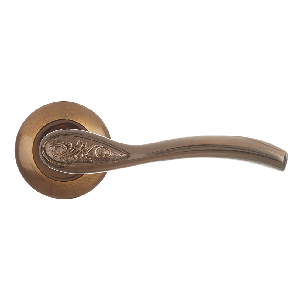 Изображение товара Ручка дверная Punto Rumba круглая розетка кофе глянец Изображение товара Ручка дверная Punto Rumba круглая розетка кофе глянец