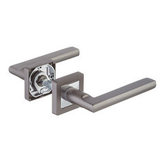 Ручка дверная Punto Pluton квадратная розетка графит/хром - фото 2