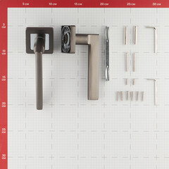 Ручка дверная Punto Pluton квадратная розетка графит/хром - фото 3