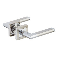 Ручка дверная Punto Pluton квадратная розетка матовый никель/хром - фото 2