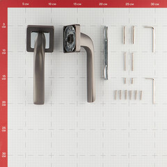 Ручка дверная Punto Saturn квадратная розетка графит/хром - фото 5