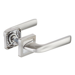 Ручка дверная Punto Saturn квадратная розетка матовый никель/хром - фото 3