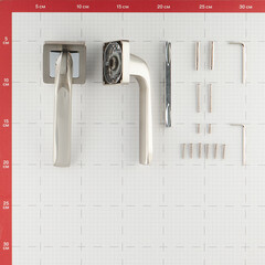 Ручка дверная Punto Saturn квадратная розетка матовый никель/хром - фото 4